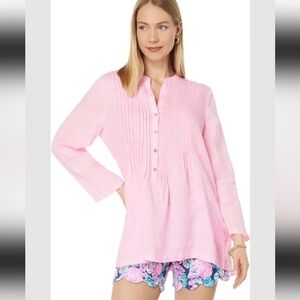 Lilly Pulitzer Sarasota Tunic Mandevilla Baby Long Sleeve Seacoast Linen